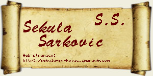 Sekula Šarković vizit kartica